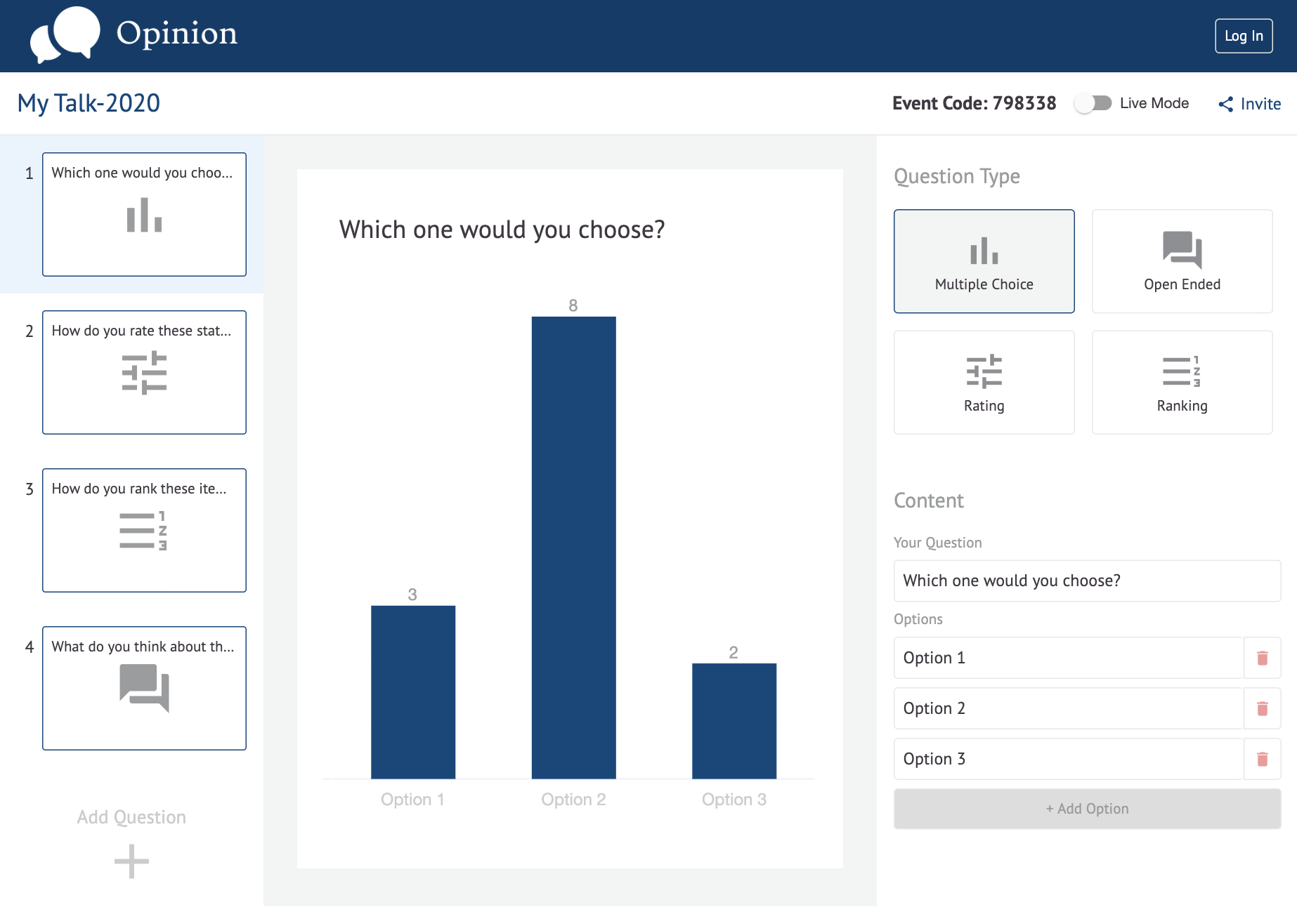 poll app presenter view